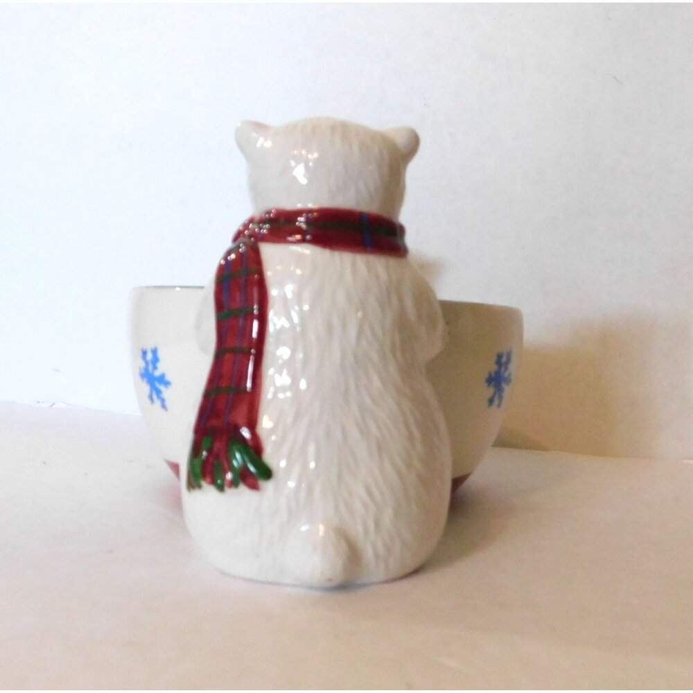 Pfaltzgraff Snow Bear Candy Dish Original Box Retired Polar Bears Holidays - Picture 3 of 13